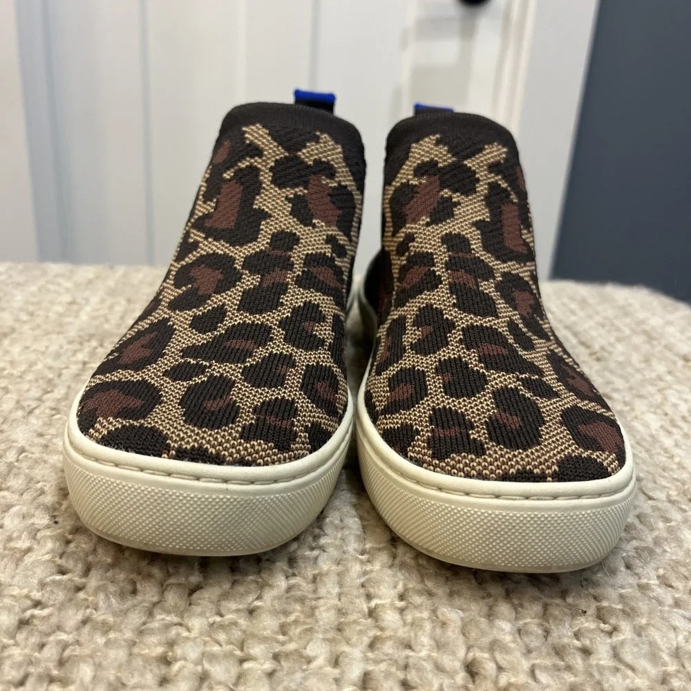 Rothy's‎ The Chelsea Wildcat High Top Knit Sneakers Leopard Print Women's Size 6